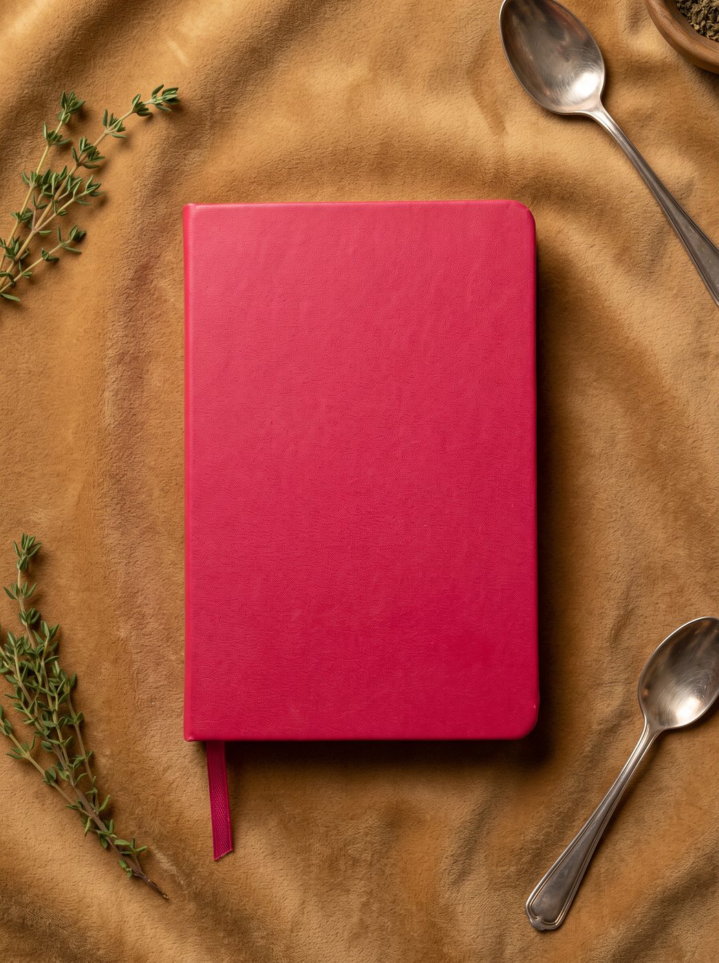 The closed little red recipe book